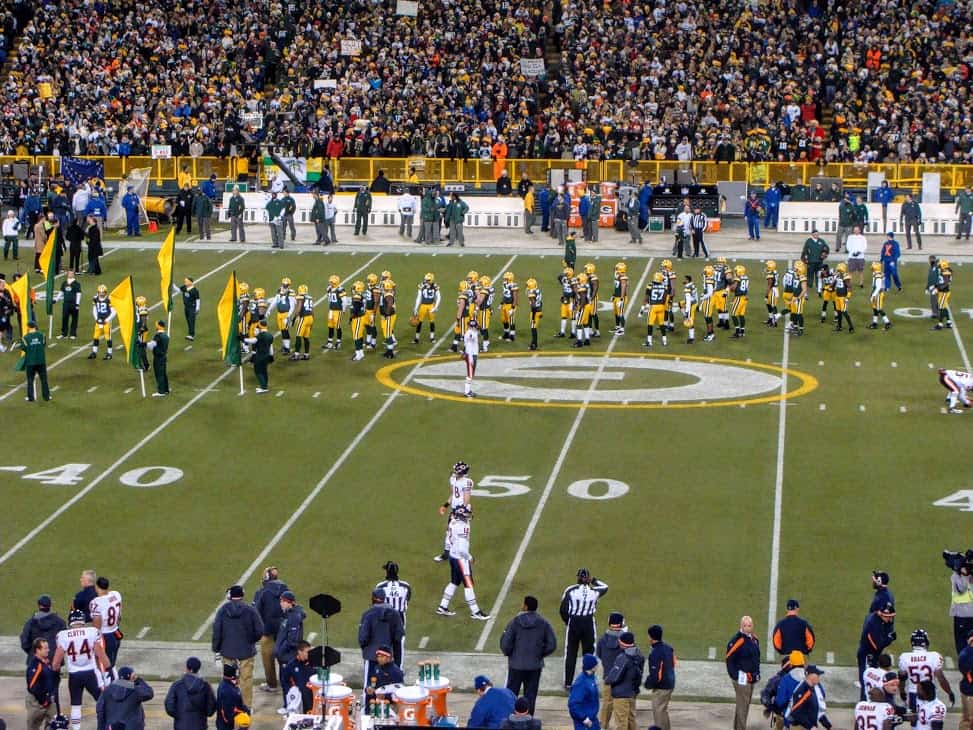 Green Bay Packers on the field