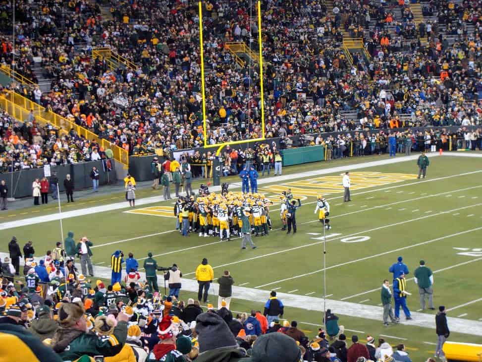 Packers on the field