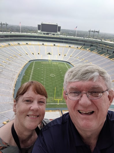 View of Lambeau Field from the roof at the South End Zone. We had