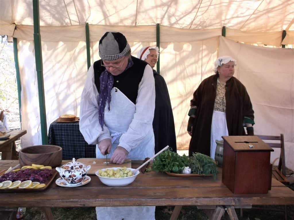 Chef in cooking tent